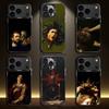 Art C-Caravaggio Handyhülle Für iPhone 17,16,15,14,13,12,11,Pro,XS,Max,Plus,Mini,SE4,E Schwarz Matt Stoßfeste Hülle