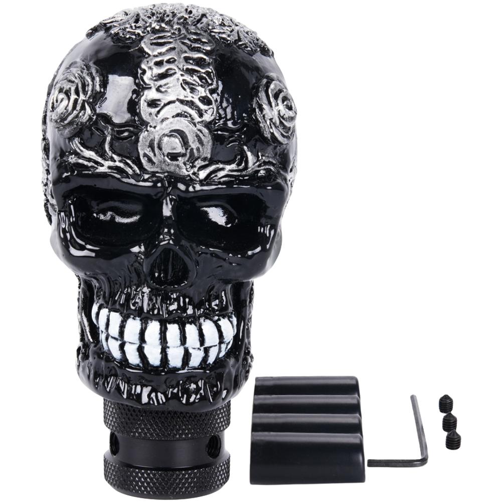 Unique Skull Pattern Car Gear Shift Knob with Stable Attachment and Long Lasting Material for Smooth Shifting Experience