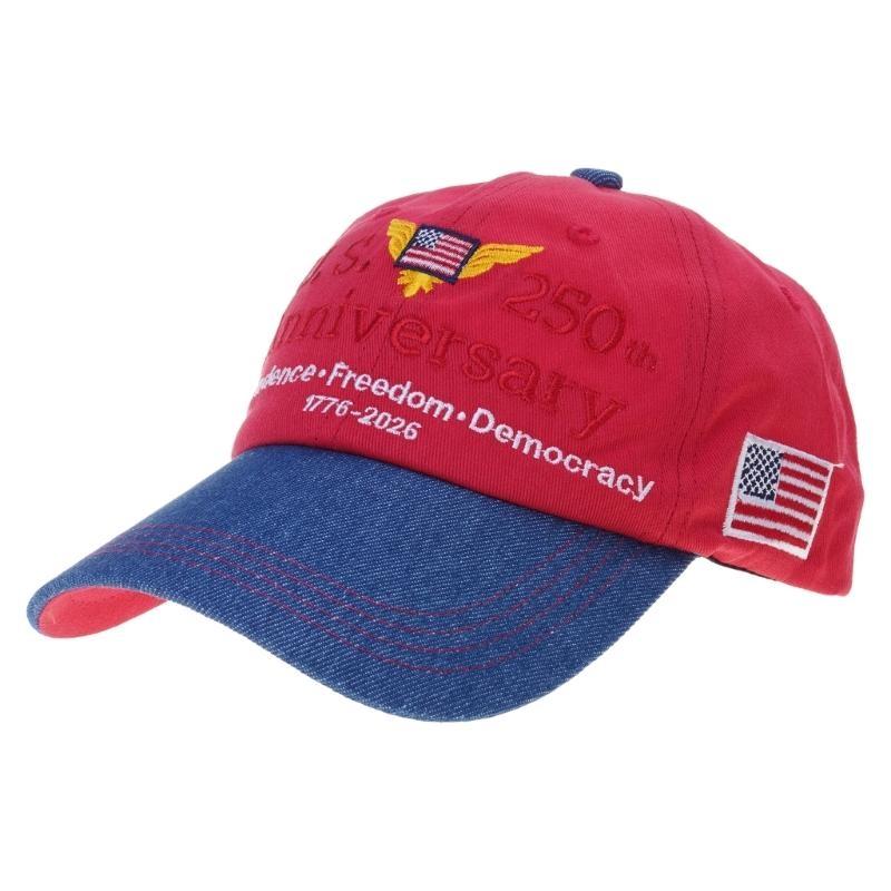 Foldable Cotton Baseball Cap American 250th Birthday Souvenir Breathable Headwear For Daily Wear