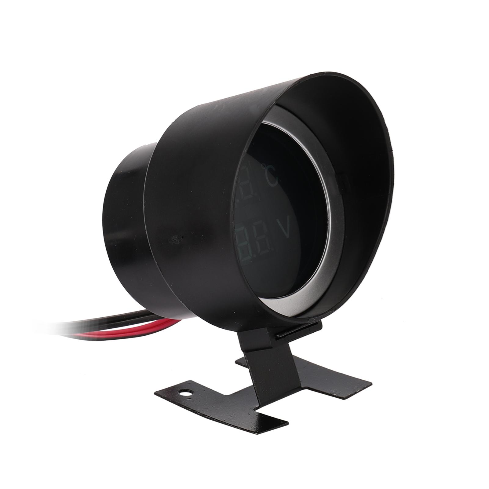 

Круглый светодиодный цифровой датчик температуры воды для автомобиля, грузовика, 2 в 1, измеритель температуры воды и напряжения для транспортных средств 12 В 24 В, грузовиков чёрный