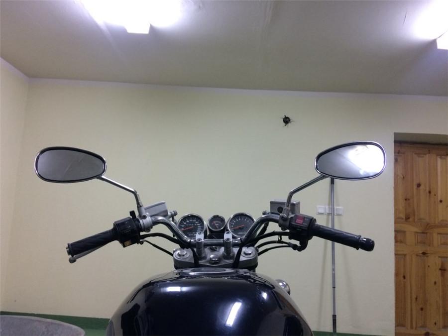 1 Pair Motorcycle Mirrors 10mm Universal Rear View Mirrors Oval Street Bike Side Mirror For Honda Suzuki Yamaha