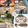 Stilvolle Haustiertransporttasche für den täglichen Gebrauch, Tragbare Tasche, Atmungsaktive Umhängetasche 2-in-1, Horizontale Wandertasche für Kleine Hunde, Leinen-Stil Reisetasche für Hunde und Katzen