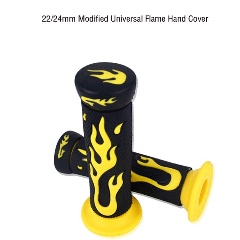 

Универсальные 22 мм резиновые ручки с пламенной ручкой, детали для велосипеда, пара пламенных мягких TPR ручек мотоцикла, ручки жёлтый