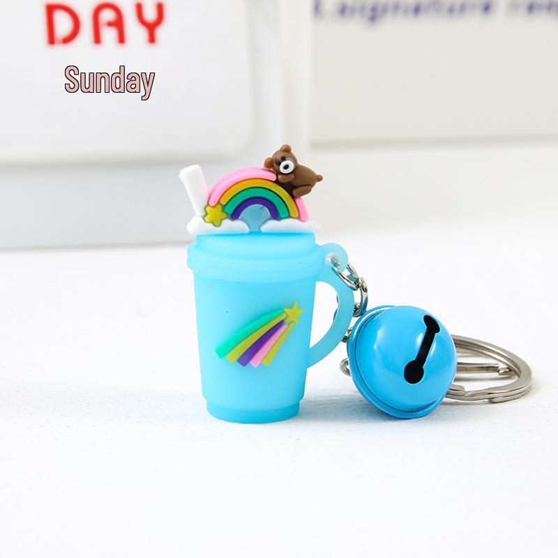 Adorable Baby Bottle Keychain - Cute Cartoon Charm for Bags and Car Keys