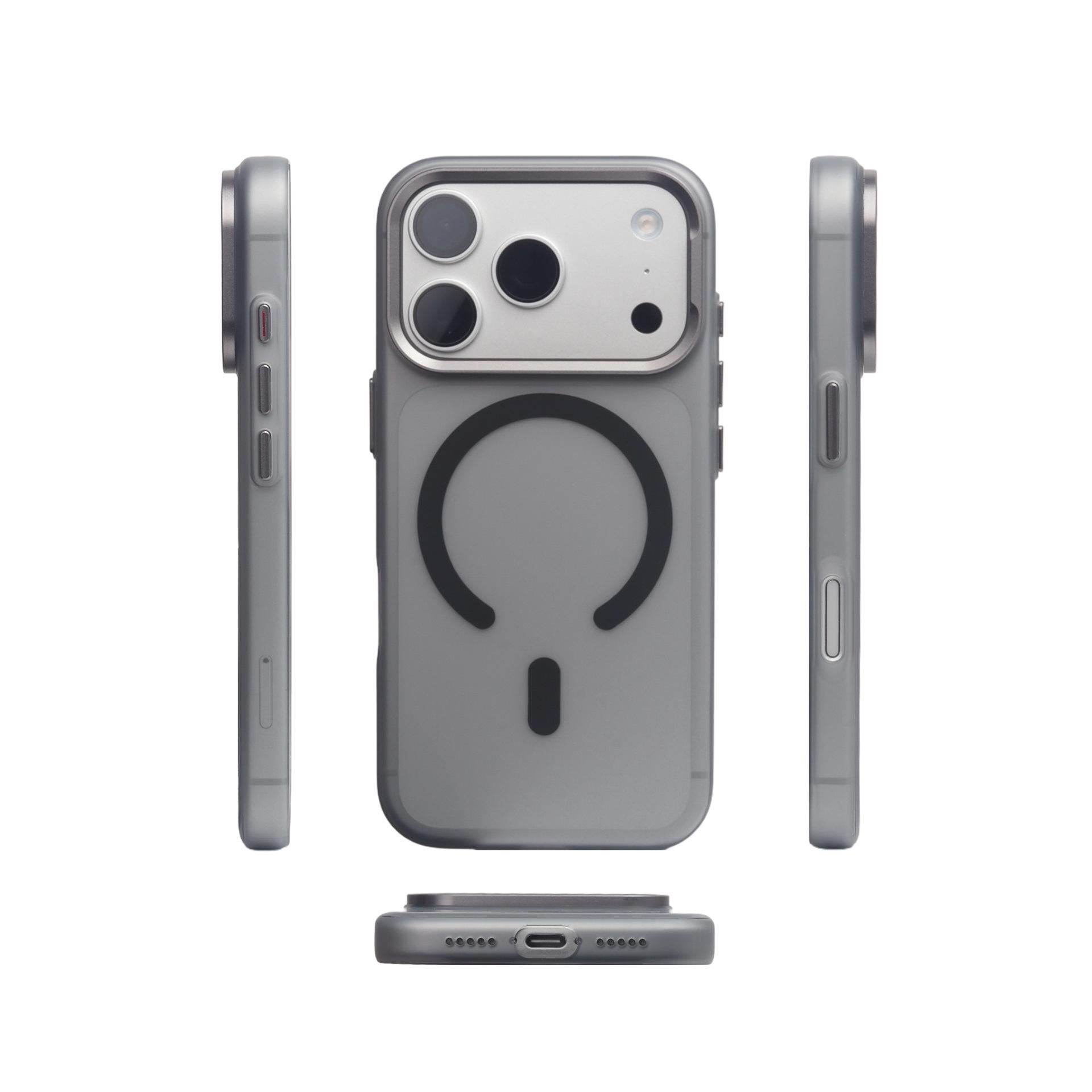 iPhone 17 Pro Max Magnetic Skin-Feel Case with Frosted Metal Frame For iPhone 17