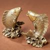 Small Brasses FengShui Fish Ornament Meaning Prosperities and Luck in Culture Decorative Piece for Shelf or Table
