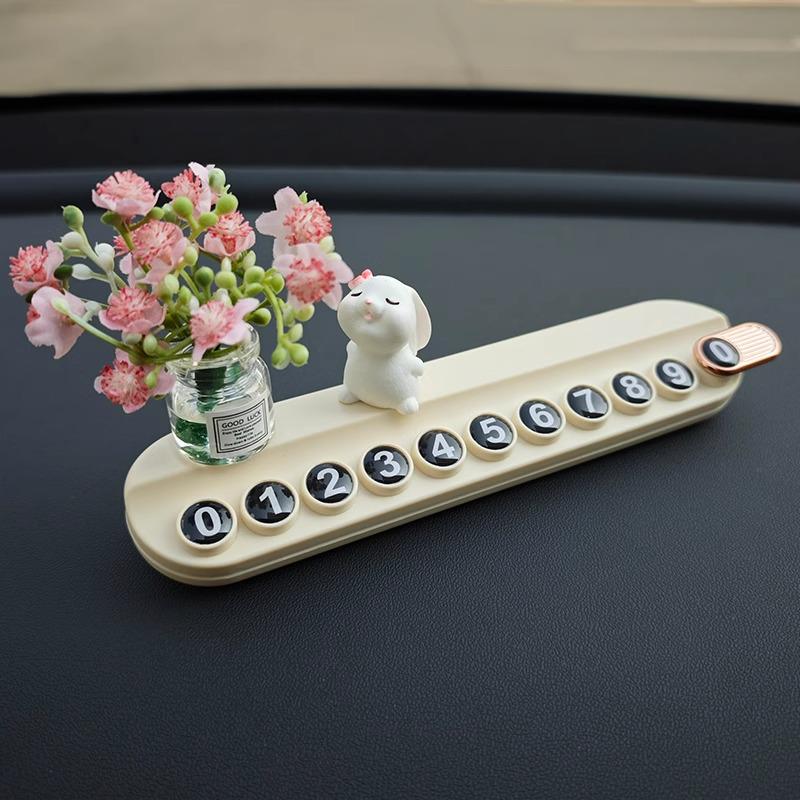 Cartoon Aromatherapy Car Number Plate for Temporary Parking