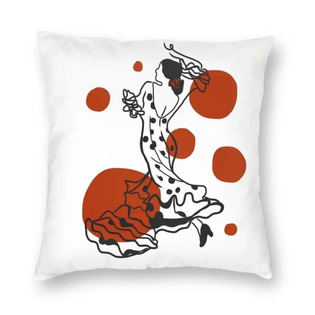 Flamenco Lola Flores Modern Throw Pillow Covers Living Room Decoration Spanish Dancer Pop Art Cushion Cover Pillowcase