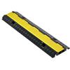 Cable Protector Ramp, 9,979 Kg/axle Capacity, 2 Channel Heavy Duty Rubber Cord Hose Wire Cover, 32 X 31 Mm Channel, Traffic Speed Bump with Flip-Open