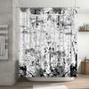 Black White Bathroom Shower Curtain Waterproof Fabric Decorative Bathtub Liner Modern Home Bath Accessories