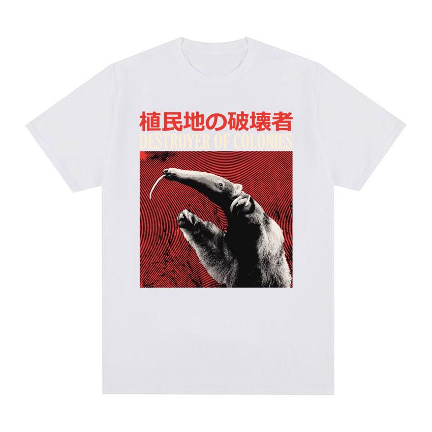 Zerstörer von Kolonien Ameisenbär Japanisches Vintage T-Shirt Unisex Damen Mode Lässig Gemütliches T-Shirt 100% Baumwolle Harajuku Gothic T-Shirt