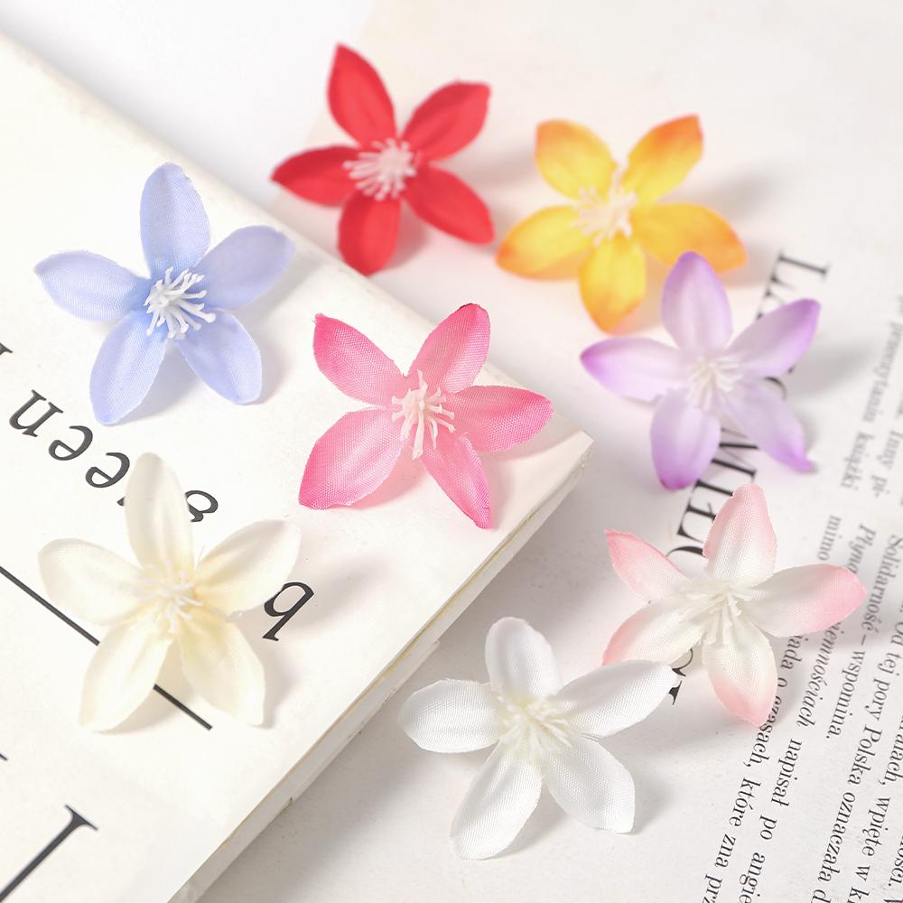 50/100 Stück Fünf-Sterne-Blume Künstlicher Blumenkopf Für Blumenwand Pflanze DIY Heimzimmer Dekoration Girlande Geschenk Hochzeitstischdeko