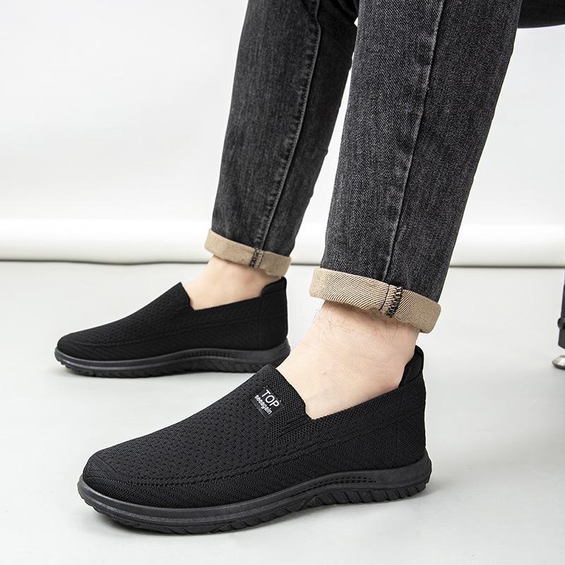 Spring Lightweight Breathable Men's Casual Old Beijing Cloth Shoes - Hollow, Comfortable, Low-Top, Soft Sole