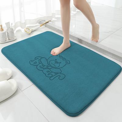Absorbent Foot Mat for Bathroom Door Bear Print Square Foot Mat for Bathroom Non-slip Mat for Toilet Thickened Door Mat