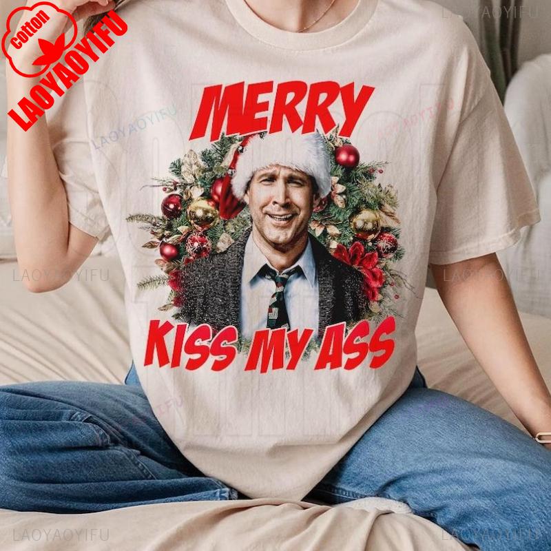 Cl Ark Gris Portrait Wold Christmas Vacation Printed Tshirt Tops Family New Year Xmas Gift Tee Crewneck Tops Tee Shirt Short