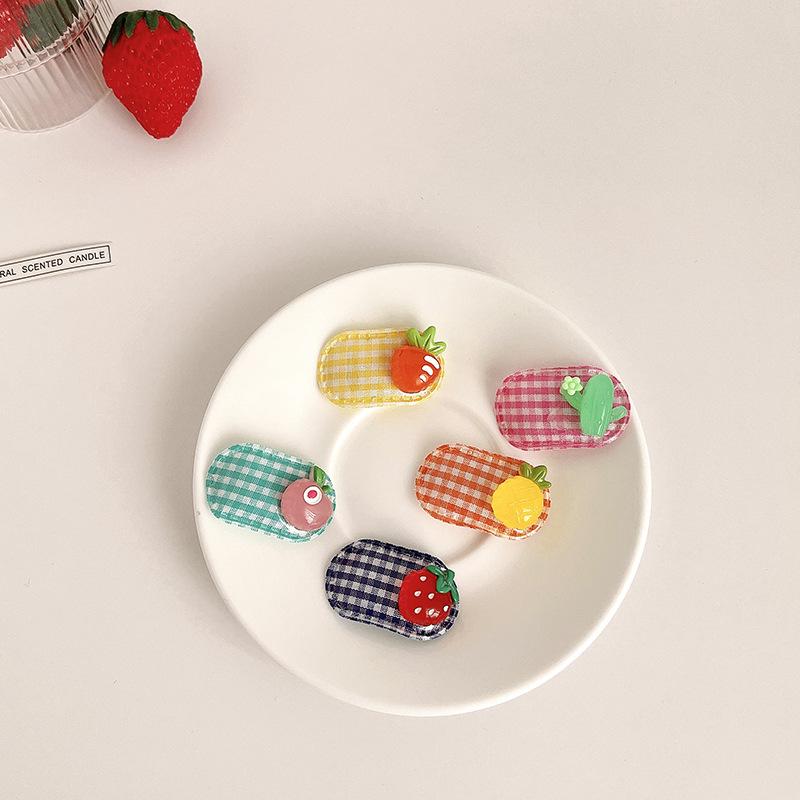 5pcs Korean Children Hairpin Girl Baby Cartoon Fruit  Bb Clip Headwear Girls Kids Hair Accessories
