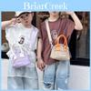 Charming Cartoon Print Pu Shoulder Bag Adorable Kids Crossbody Handbag For Daily Use