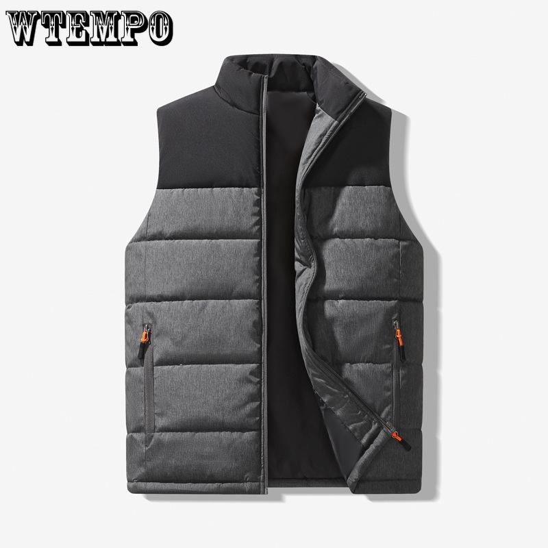 Men's Outerwear Thermal Cotton Vest Waistcoat Men's Outdoor Sports Stand-up Collar Cotton Jacket Down Vest