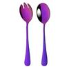 Rose Gold Unique Spoon Dinnerware Cutlery Set Salad Fork 2Pcs Salad Spoon Stainless Steel Serving Spoon Tableware Flatware Set