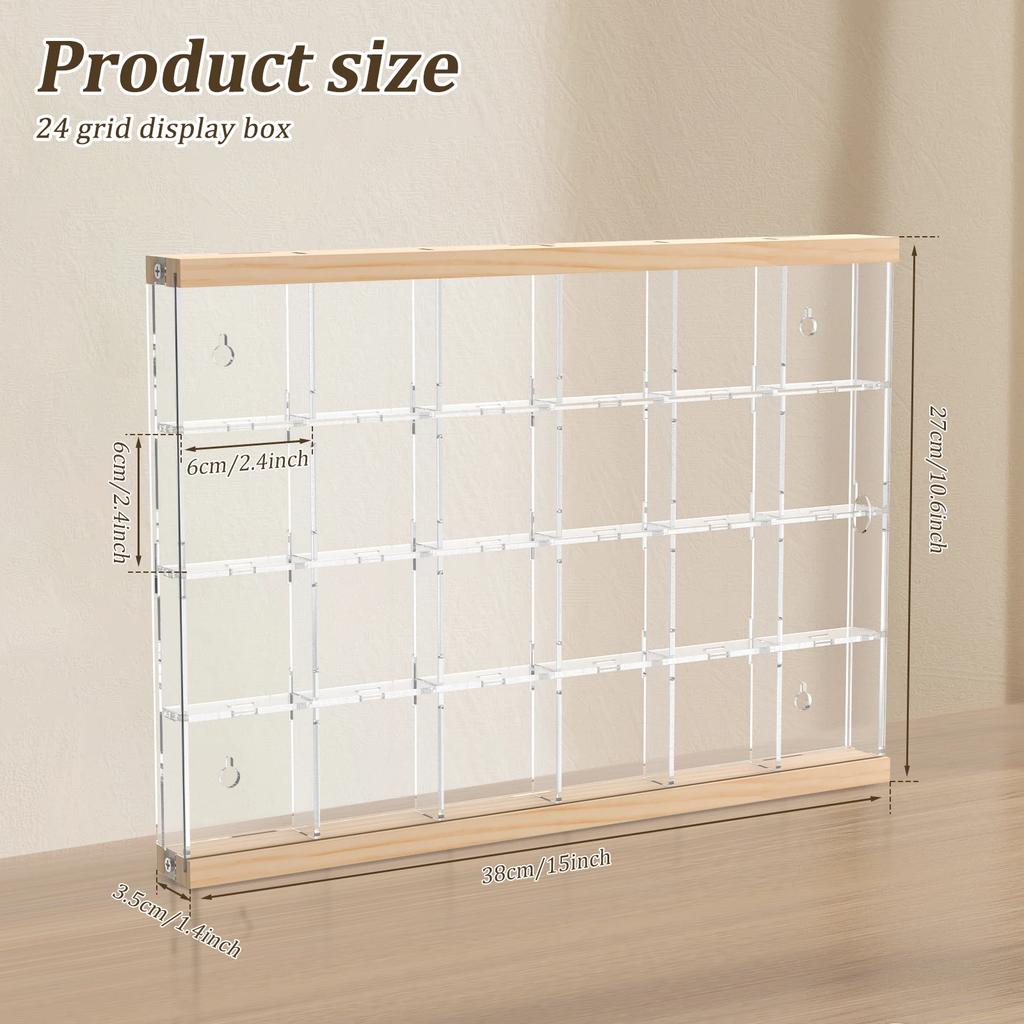 4 Layers Acrylic Coin Holder Clear Challenge Coin Holder with 16/24 Compartments Mini Handmade Statue Collection Display Box