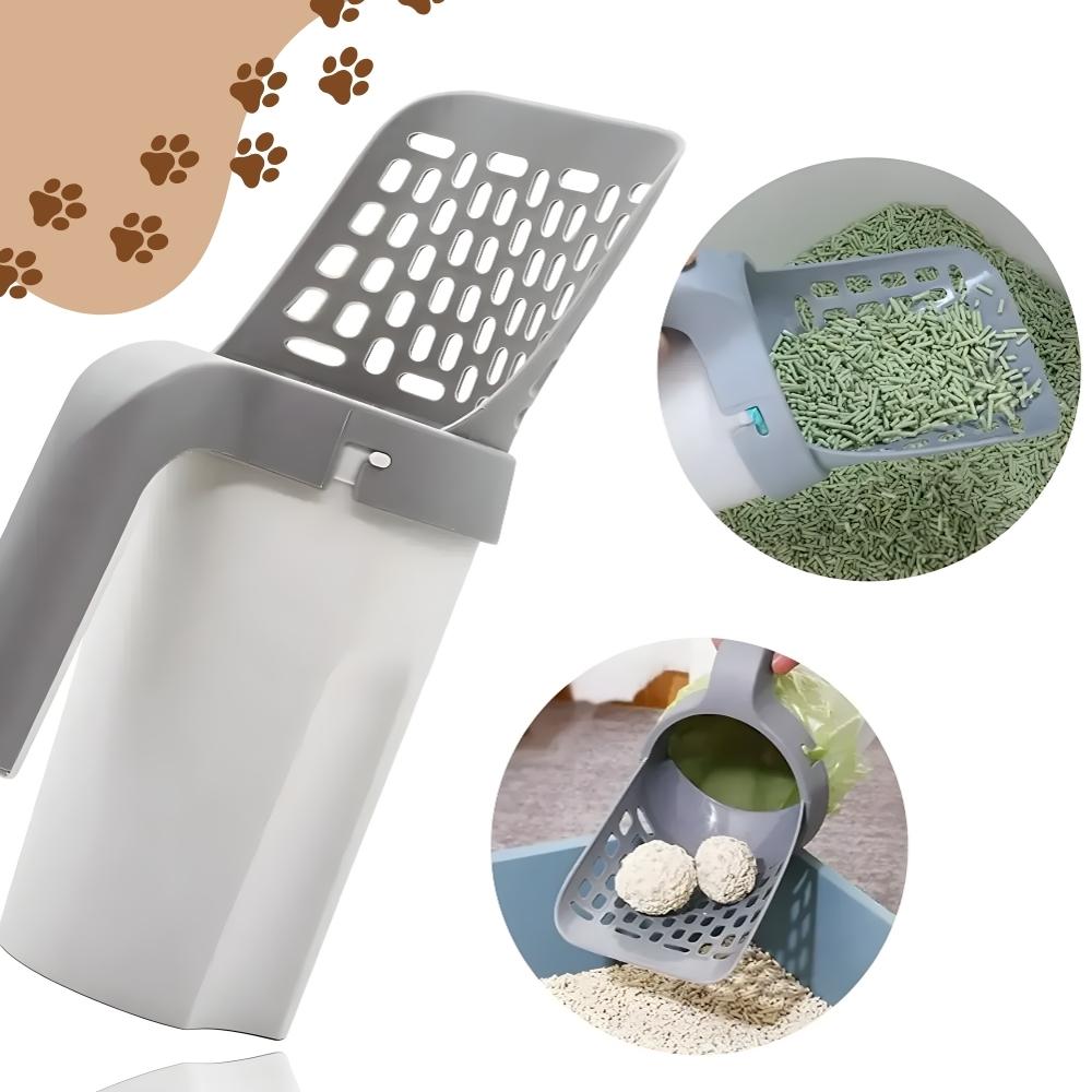 Large litter box scoop with container and scoop for cat litter + PetJet waste bags
