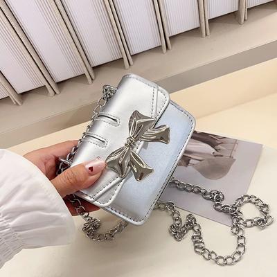 Children's Bag New Retro Bow Mini Square Bag Girls Chain Messenger Bag Lipstick Bag Women
