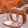 Dual Zone Makeup Bag With Pu Material For Travel And Daily Use