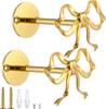 2 Pcs Metal Bow Curtain Holdbacks Gold Wall Mounted Bow Curtain Hold Backs Curtains Modern Gold Holders for Living Room Bedroom Office Home
