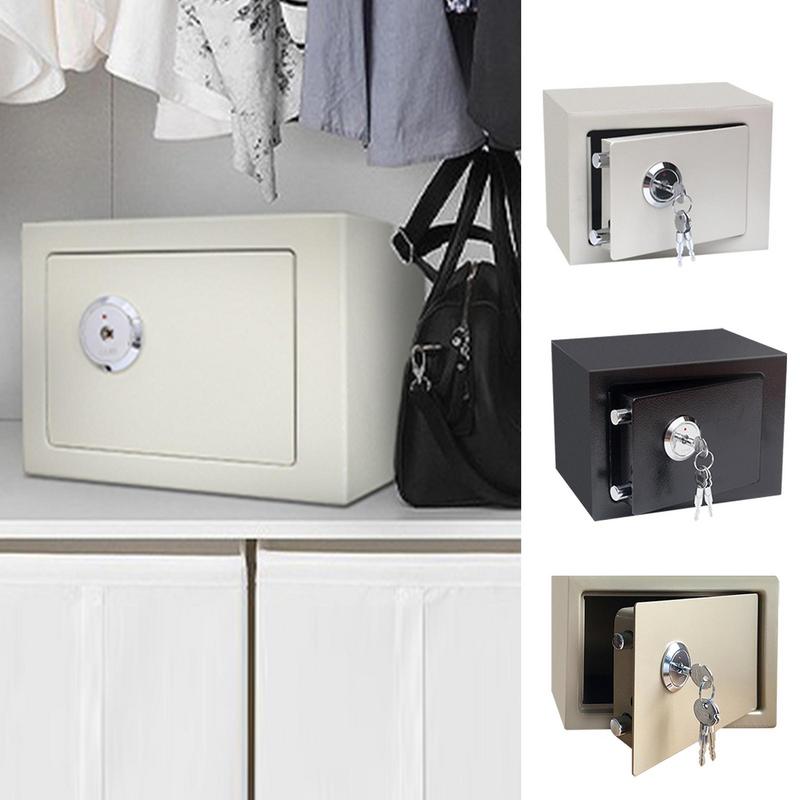 Safe Box Steel Security Safe And Lock Box Safe High Strength Fireproof Home Safe Dual Key System Secure Cash Jewelry Box
