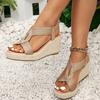 New Summer Trendy Espadrille Platform Wedges Women Sandals Chunky Platform Leisure Women Shoes Sandals Big Size 43