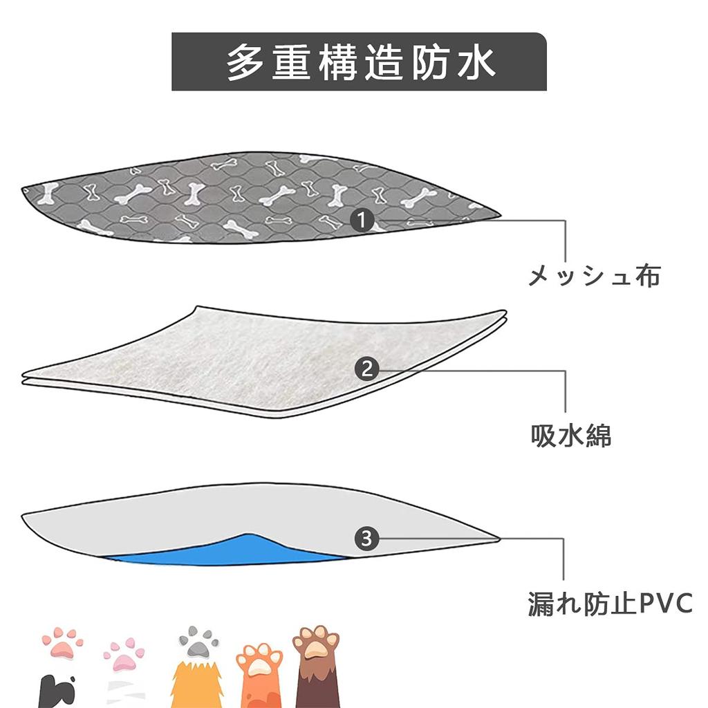 2 Pieces Pet Pee Pet Toilet Large Quick Nursing Fully For 80cm x 70cm Mat, Mat, Sheet, Underlay, Mat, Size, Multi-Layered Structure, Waterproof,