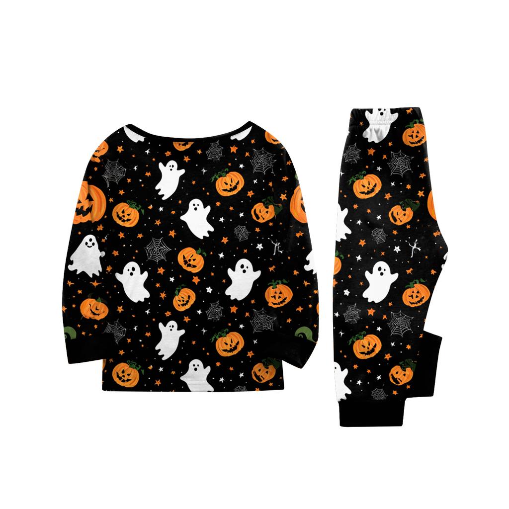 Halloween Family Matching Pajama Set with Long Sleeve Top and Pants for Parents and Kids