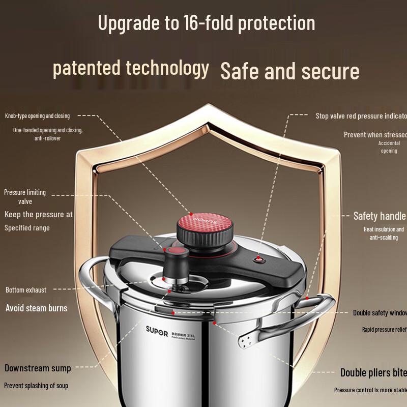 SUPOR 316L Stainless Steel Pressure Cooker