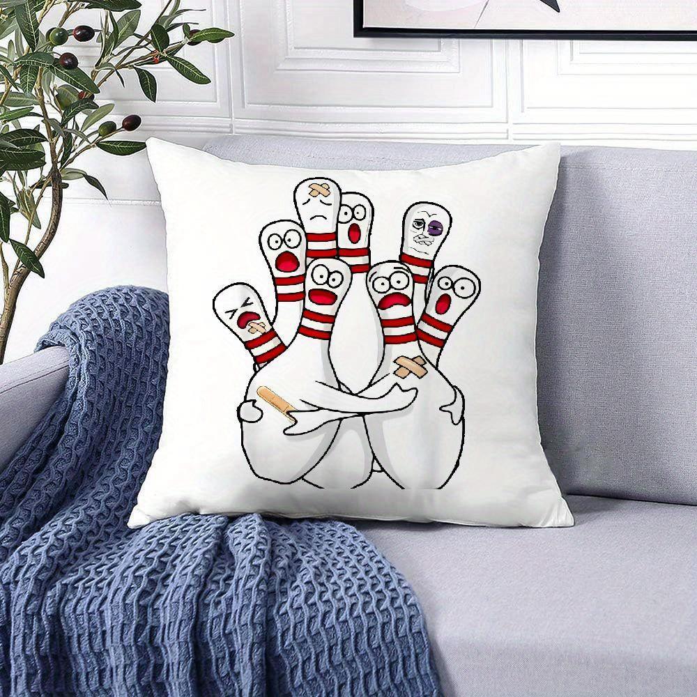 Bowling Pins Pillow - Quirky Home Decor, Adds Humor, Fun, a Strike of Playful Charm, and Sporty Vibes To Your Living Space"