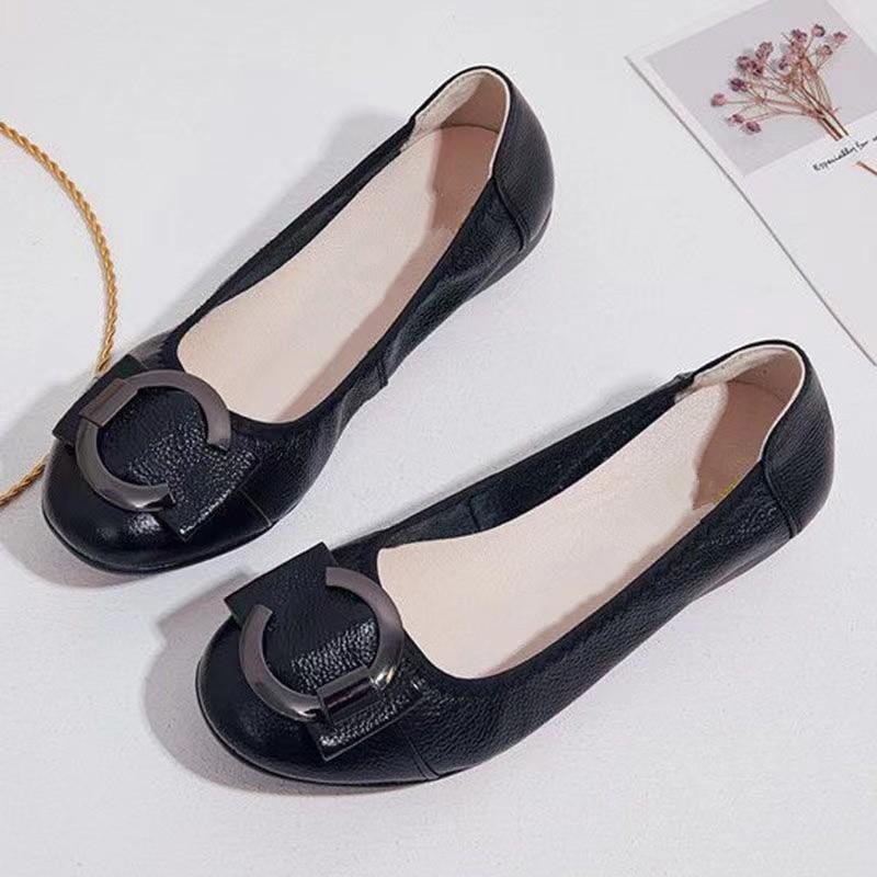 New Style Style Trend Female Comfortable Pu Casual Ballet Flats Shoes Women Low Heel Soft Round Toe Ladies Flat Shoes Size