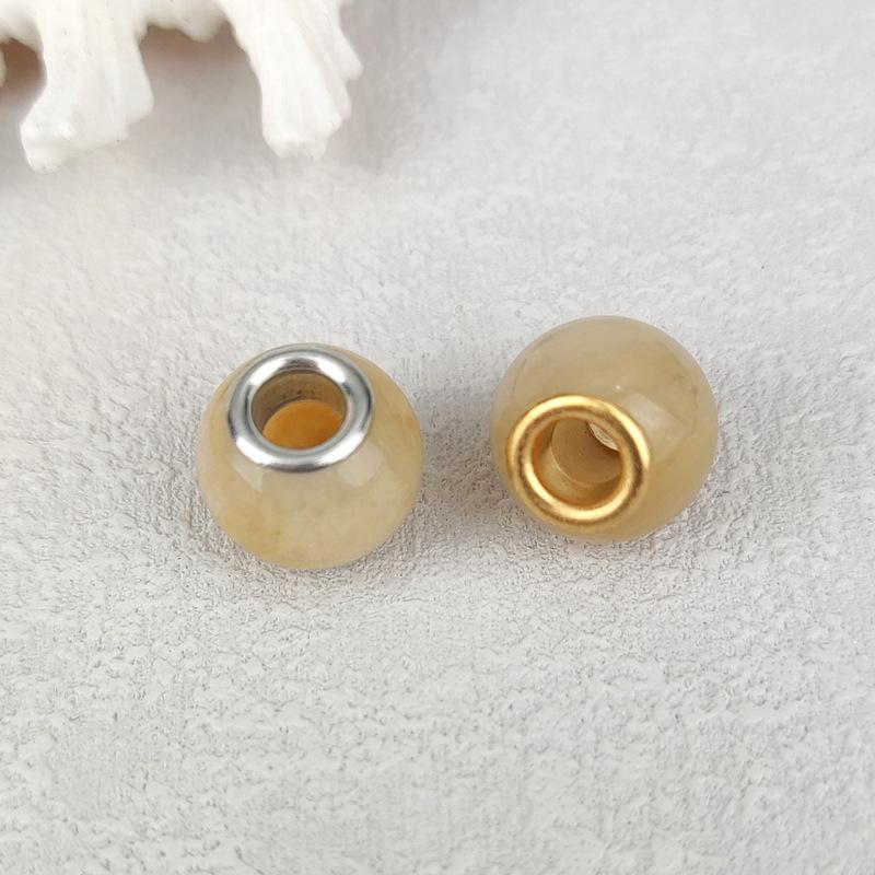Green Aventurine Large Hole Crystal Beads for DIY Jewelry and Eye Pin Pendant Creations