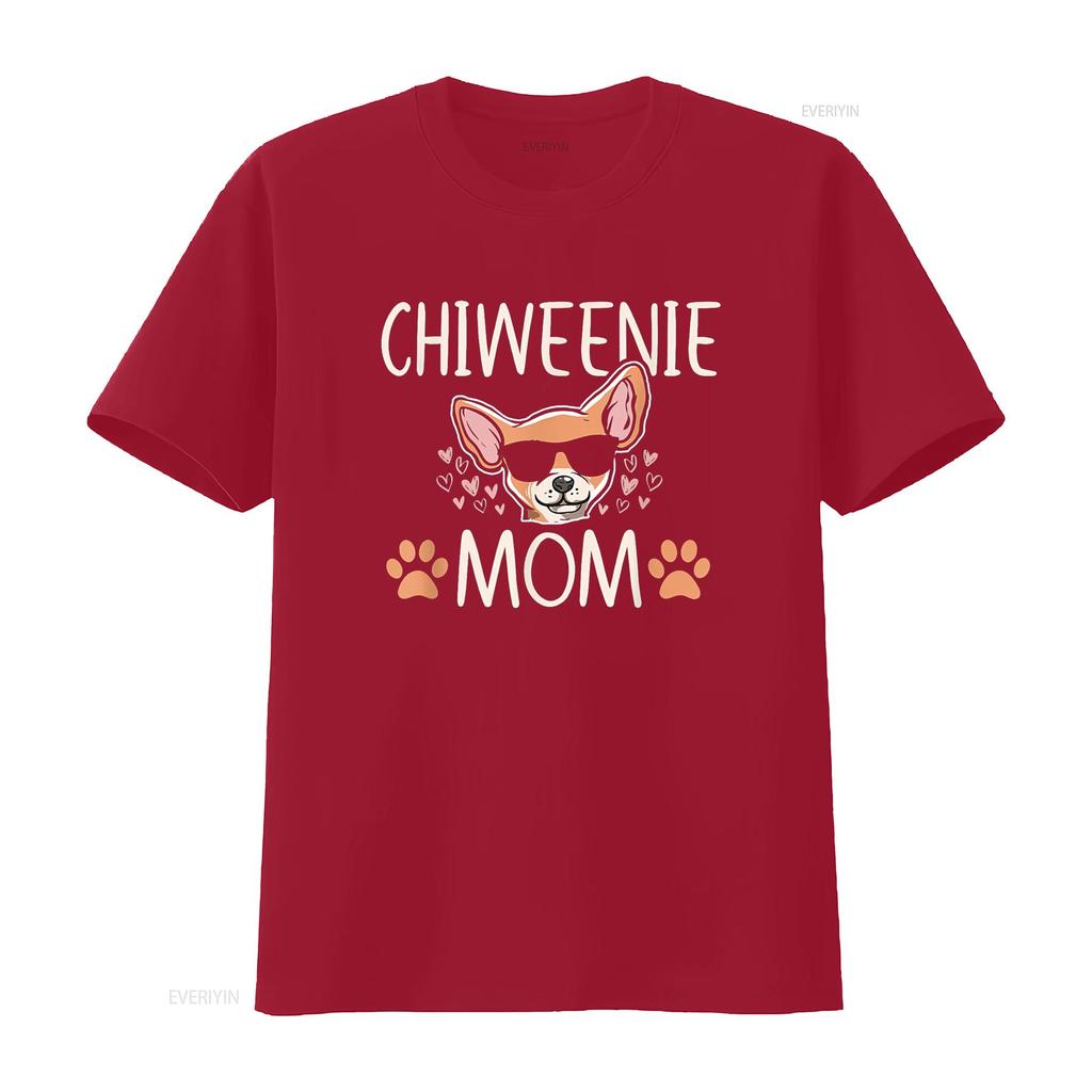 Chiweenie Love Cool Chihuahua Cute Dog Mom Owner Lover T Shirt vintage Washed Top For Everyday Wear Slightly Breathable