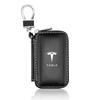 1 stk Lær Bilemblem Nøkkelveske Nøkkelring Glidelås Nøkkelveske Bag For Tesla Model S Model X Model Y Model 3 Roadster SpaceX Tilbehør