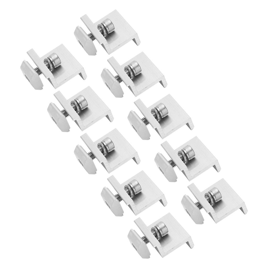 10PCS Solar Mount Z Bracket Aluminum Alloy Pressing Block PV Panel Rail End Grounding Clamps