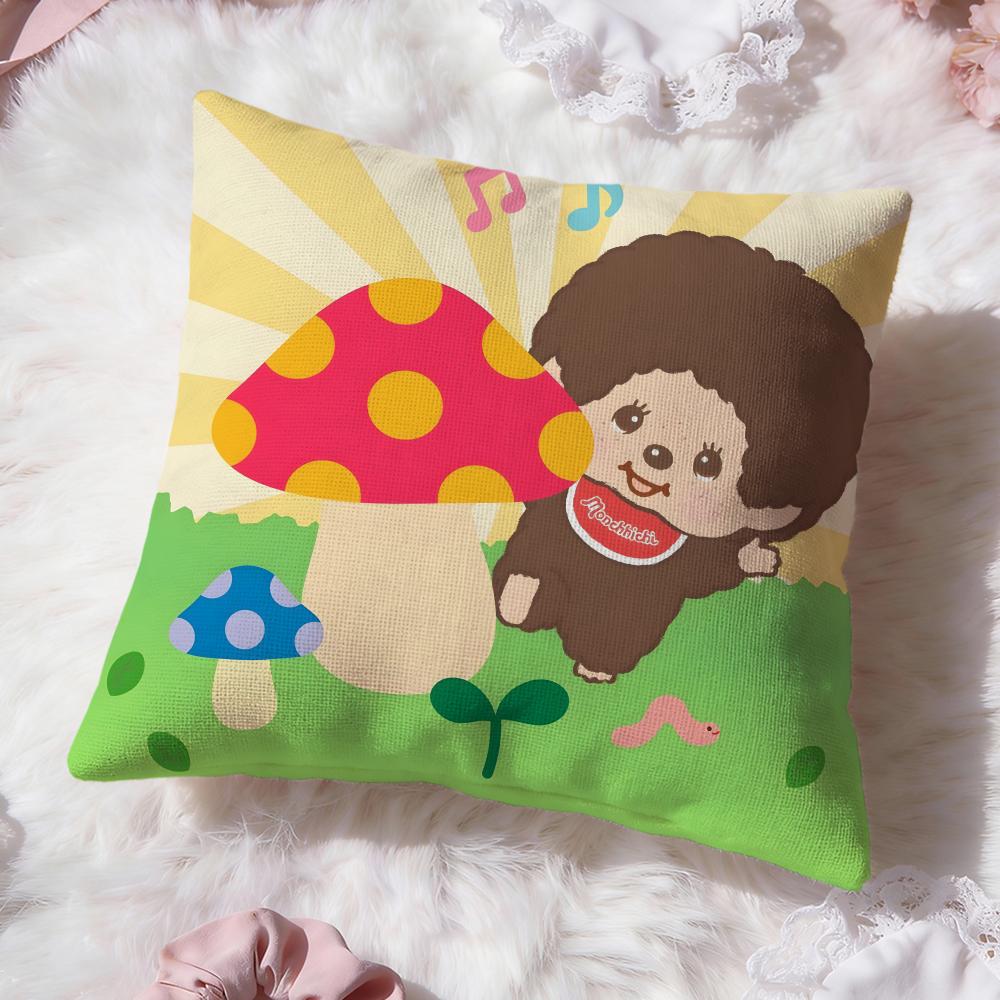 Tecknad M-Monchhichi Kuddfodral Premium Komfort Vändbart Kuddfodral - Två i Ett Design för Alla Rum & Bilinteriör