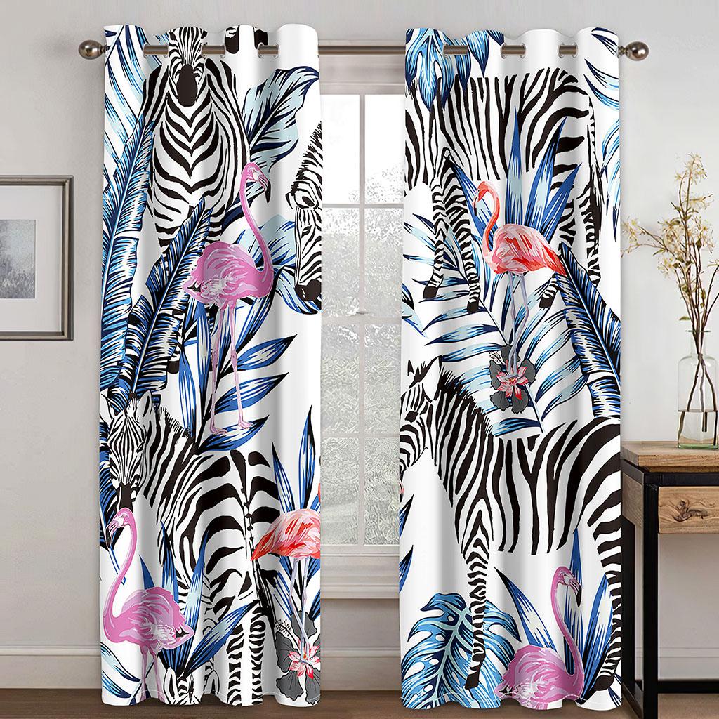Blackout Curtains for Bedroom Flamingo Darkening Window Curtains for Living Room Bedroom Decor Drapes