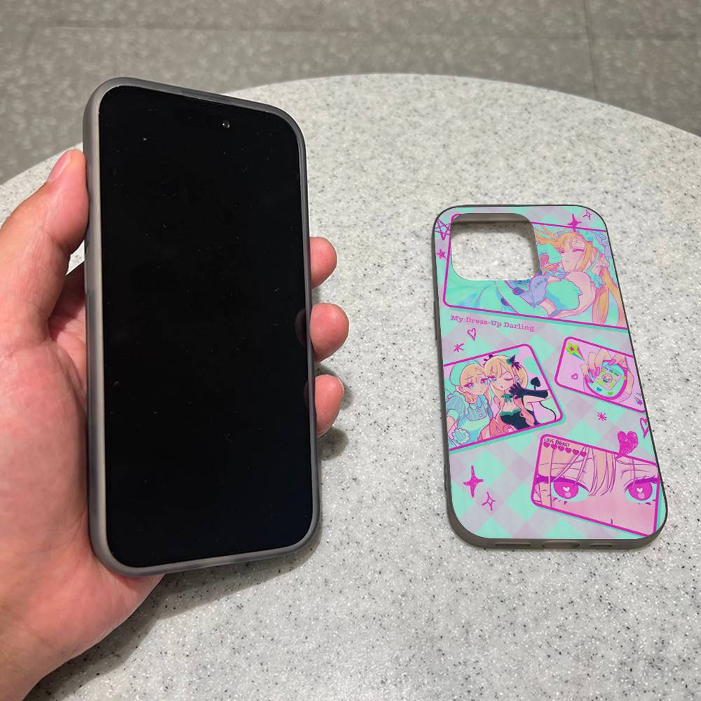 

Anime My Dress-Up Darling Phone Case For iPhone 17 16 15 14 13 12 11 Pro Max Plus Corrugated Bumper Back Cover Shell iPhone 15pro max