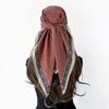 Women's 90cm Large Square Silk-Style Chain Print Headscarf & Shawl