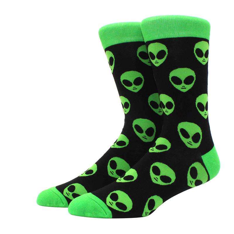 Men's hip hop flower socks skateboard multi-color cartoon pattern funny mid cut women's socks