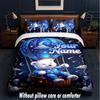 Teddy Bear Theme Custom Text Or Name 3Pcs Bedding Set,1 Flat Sheet & 2 Pillowcases Personalized Home Bedding