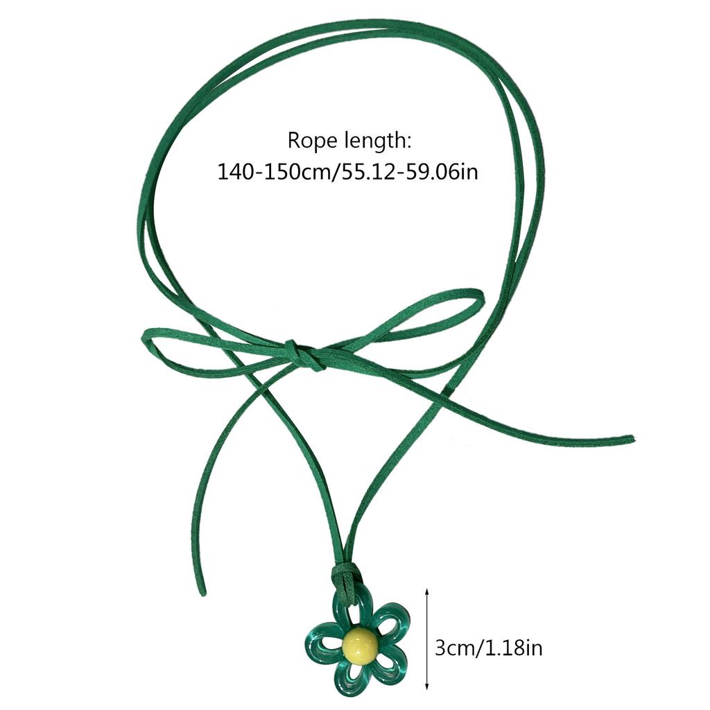 Unique Colorful Flower Clavicle Chain Elegant Floral Collar Necklace Tie Up Chain Acrylic Flower Choker Summer Beach