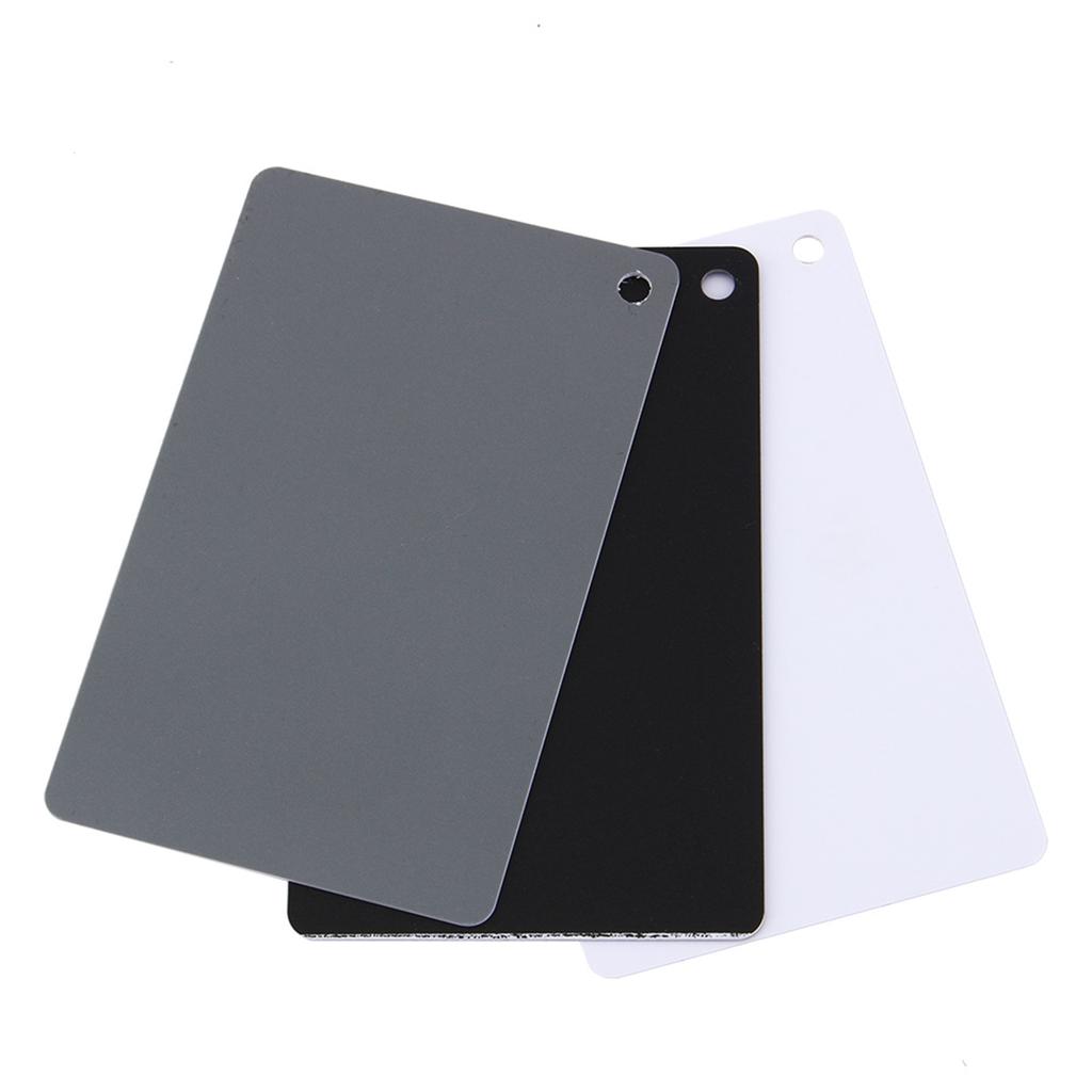 3 In 1 18percent  Digital Photography Exposure Color Balance Card Set Gray White Black