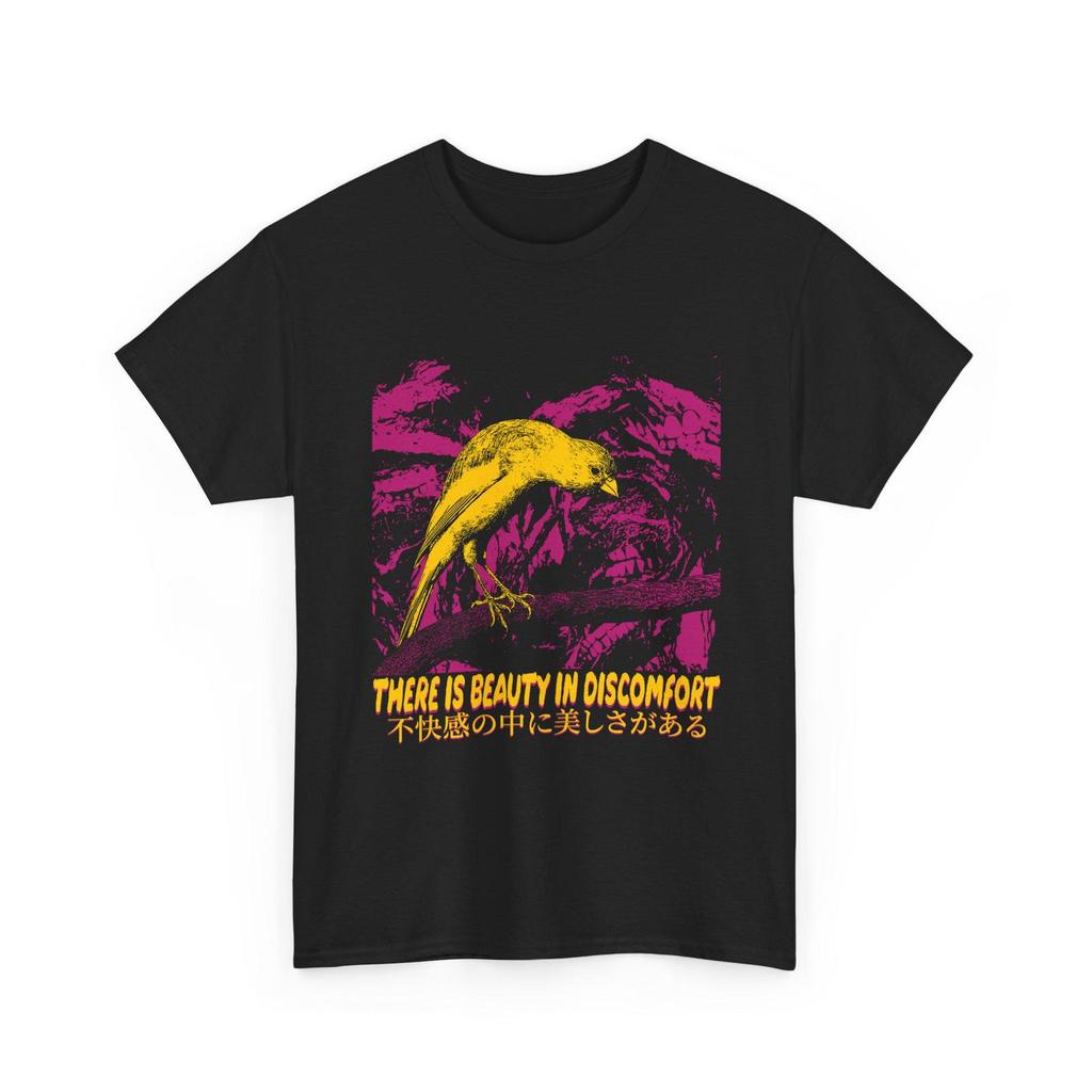 There Is Beauty In Discomfort Vintage Japanese Bird T-Shirt