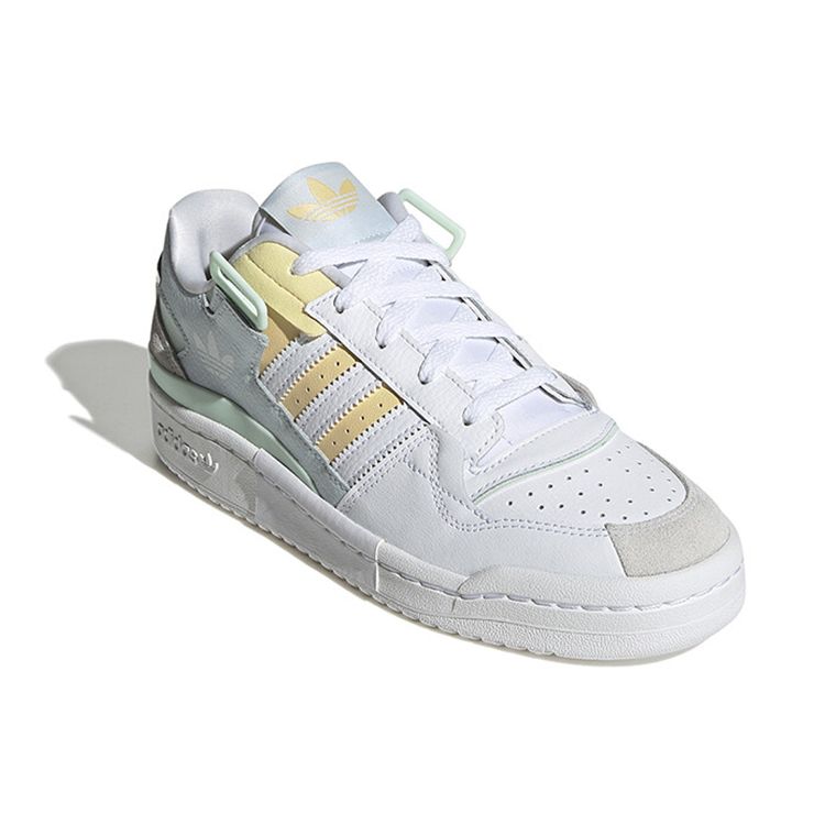 Adidas Originals Forum Exhibit Leather Comfortable Low-Top Sneakers Women Sneakers White Yellow GX2160