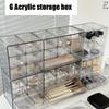 1/2pc Transparent Acrylic Storage Box 6-Grid Drawer Cosmetic Storage Rack Lipstick Storage Display Cabinet Jewelry Organizer Box